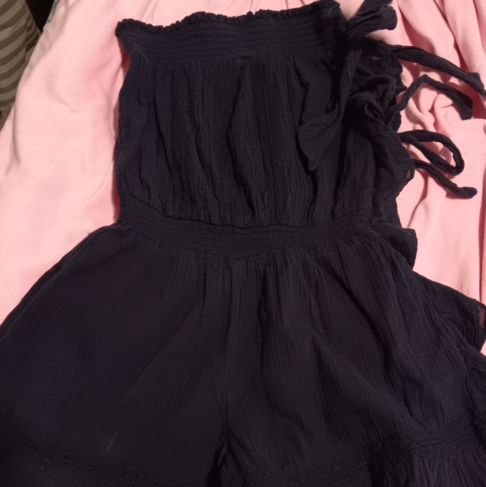 Free People Navy Bluw Strapless Romper Size Xsmall